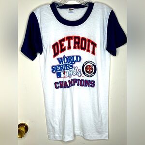 Tigers Vintage 1984 World Series Champions T-Shirt, Sz Medium.